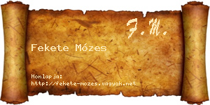 Fekete Mózes névjegykártya